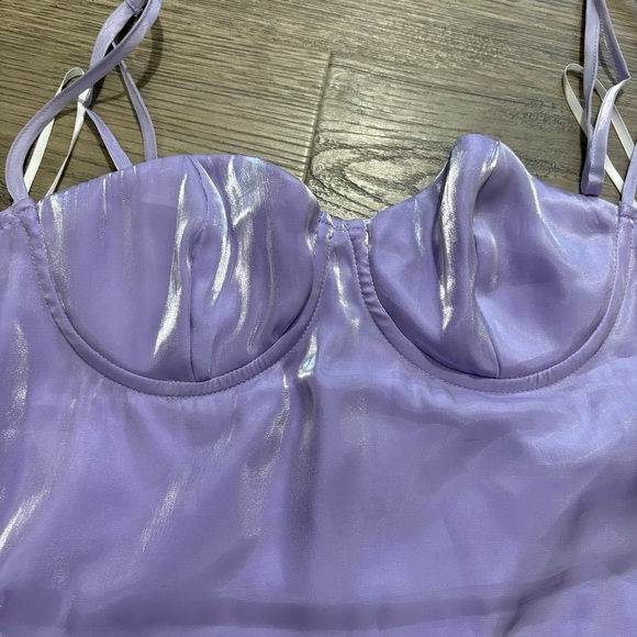 Princess Polly Purple Sleeveless Spaghetti Strap Twirl Mini Dress Sz 8 Fairy - Picture 7 of 10